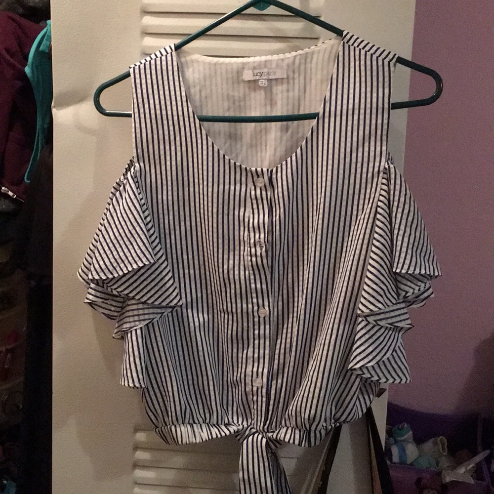 Lucky Paris ruffle shirt brand new worn once.